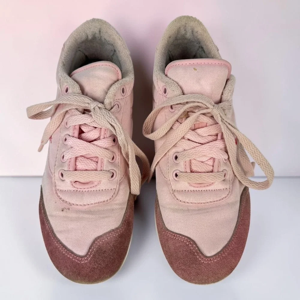 RARE Vintage 1980s Dexter Bowling Shoes Womens 6.5 Pink Apple Logo Suede Toe